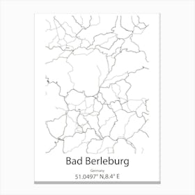 Bad Berleburg,Germany Minimalist Map Canvas Print