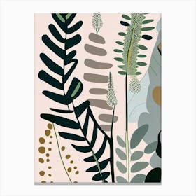 Lady Fern Wildflower Modern Muted Colours 2 Canvas Print