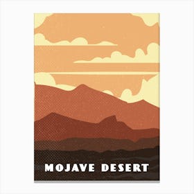 Mojave desert. USA, California — Retro travel minimalist poster Canvas Print