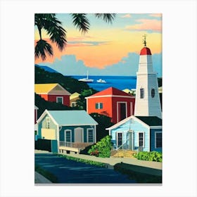 Port Of Charlotte Amalie United States Virgin Islands Vintage Poster harbour Canvas Print