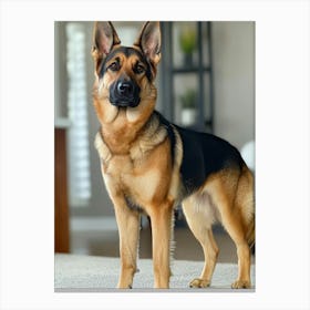 German Shepherd Standing On Carpet.Generated AI. Art Print Toile