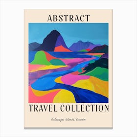 Abstract Travel Collection Poster Galapagos Islands Ecuador 3 Canvas Print
