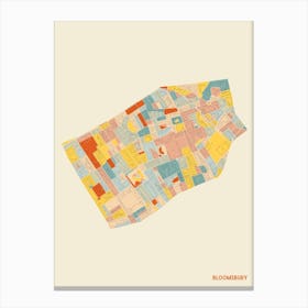 Bloomsbury London England Uk Neighbourhood Map Canvas Print