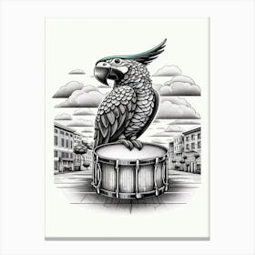 Zazu Parrot On Drum Canvas Print