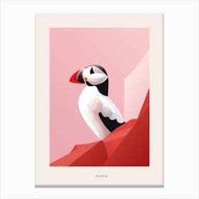 Minimalist Puffin 3 Bird Poster Canvas Print
