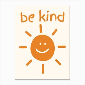 Be Kind Illustration Orange Canvas Print