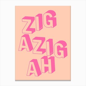 ZIGAZIGAH Orange & Pink Print Canvas Print