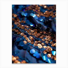 Blue Sequins Canvas Print