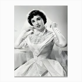 Elizabeth Taylor Dressed For Her Role In The Film Father Of The Bride Canvas Print