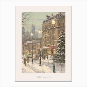 Vintage Winter Poster Toronto Canada 1 Canvas Print