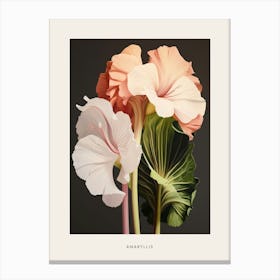 Flower Illustration Amaryllis 2 Poster Canvas Print