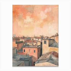 Milano Rooftops Morning Skyline 3 Canvas Print