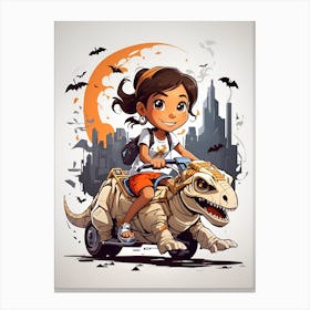 Default Tshirt Design Cartoon Of A Cute Girl Kid Riding A Hall 2 F6ec535a 100e 40a9 9b58 Ed07cc3831b9 1 Canvas Print