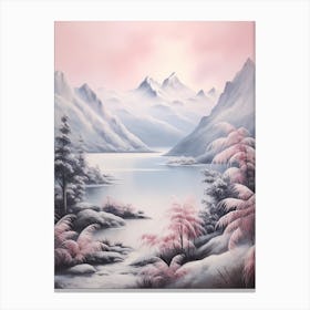 Dreamy Winter Painting Fiordland National Park New Zealand 2 Canvas Print