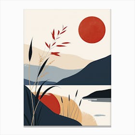 Sunset By The Lake, Hygge Canvas Print