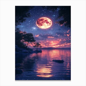 Full Moon Over Water 11 Canvas Print