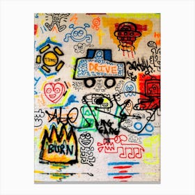 Drive Graffiti Collage Canvas Print
