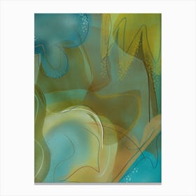 A Forest Abstract Blue Green Canvas Print