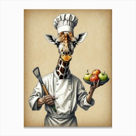 Chef Giraffe 1 Canvas Print