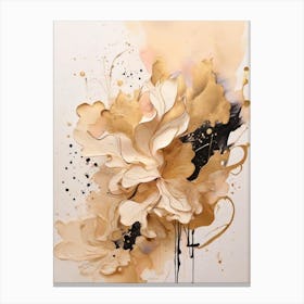 Gold And Black Abstract Painting 1 Canvas Print