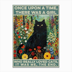 Once Upon A Time There Was A Girl Who Liked Cats Klimt Cat Garden Canvas Print
