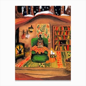 Folklore Beaver Home Canvas Print