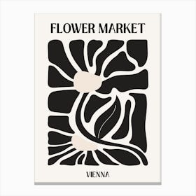 B&W Flower Market Poster Vienna Canvas Print