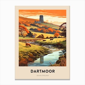 Devon Vintage Travel Poster Dartmoor Canvas Print