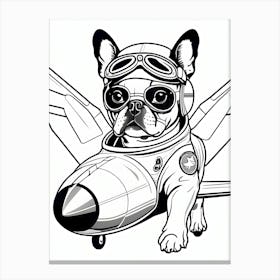 French Bulldog Pilot-Reimagined 2 Canvas Print