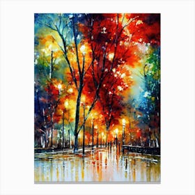 A Walk In The Rain Canvas Print