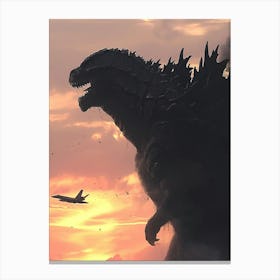 Godzilla At Sunset Canvas Print