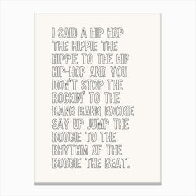 Rappers Delight White 1 Canvas Print