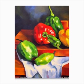 Poblano Pepper Cezanne Style vegetable Canvas Print