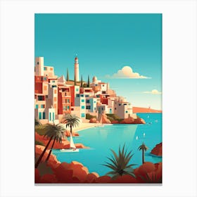 Ibiza, Spain, Flat Illustration 4 Canvas Print