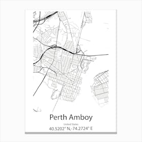 Perth,Australia Minimalist Map Canvas Print