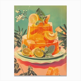 Orange Jelly Retro Collage 3 Canvas Print