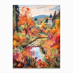 Autumn Gardens Painting Bodnant Garden United Kingdom 1 Canvas Print