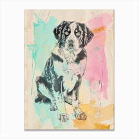 Greater Swiss Mountain Dog Dog Pastel Line Watercolour Illustration  2 Canvas Print