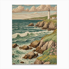 Lighthouse At The End Of The Road Canvas Print