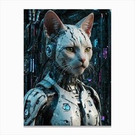 Futuristic Cat Canvas Print