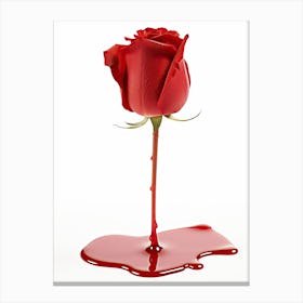 Red Rose With Blood Canvas Print