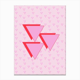 Pink & Red Love Triangle Canvas Print