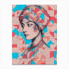 Girl in puzzle format Canvas Print