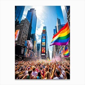 Pride Parade In Times Square Canvas Print