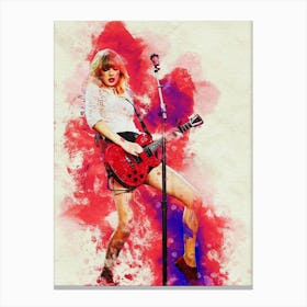 Smudge Of Portrait Taylor Swift Red Tour Canvas Print