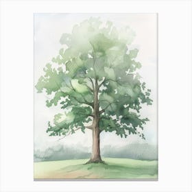 Chestnut Tree Atmospheric Watercolour Painting 5 Canvas Print
