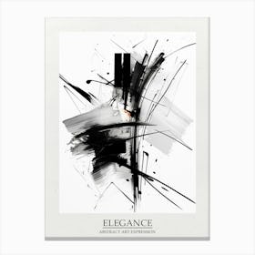 Elegance Abstract Black And White 5 Poster Canvas Print