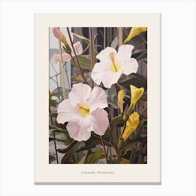 Flower Illustration Evening Primrose 2 Poster Canvas Print