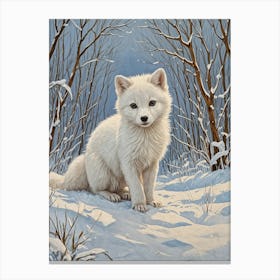 Little Arctic Fox no1 Canvas Print