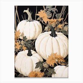 Black White And Gold Pumpkins 1 Canvas Print